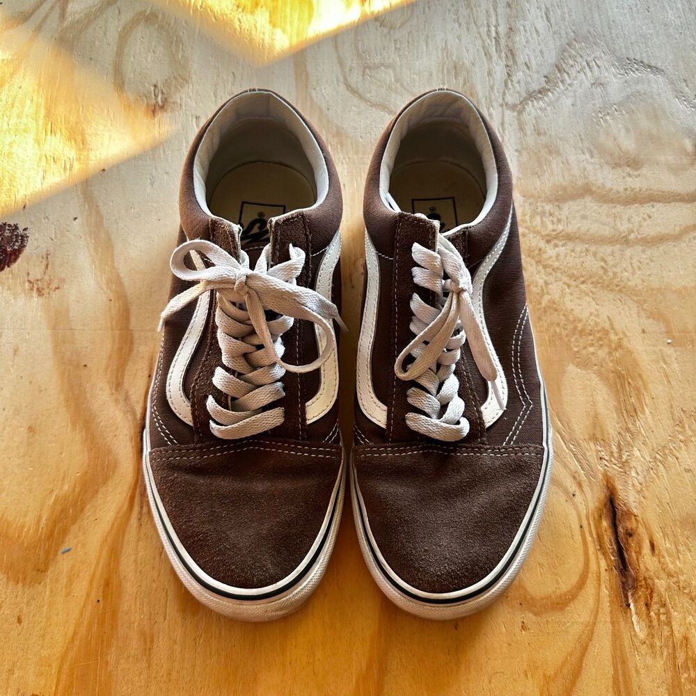 Vans Old Skool Chocolate Brown Suede Canvas Sneakers - 9
